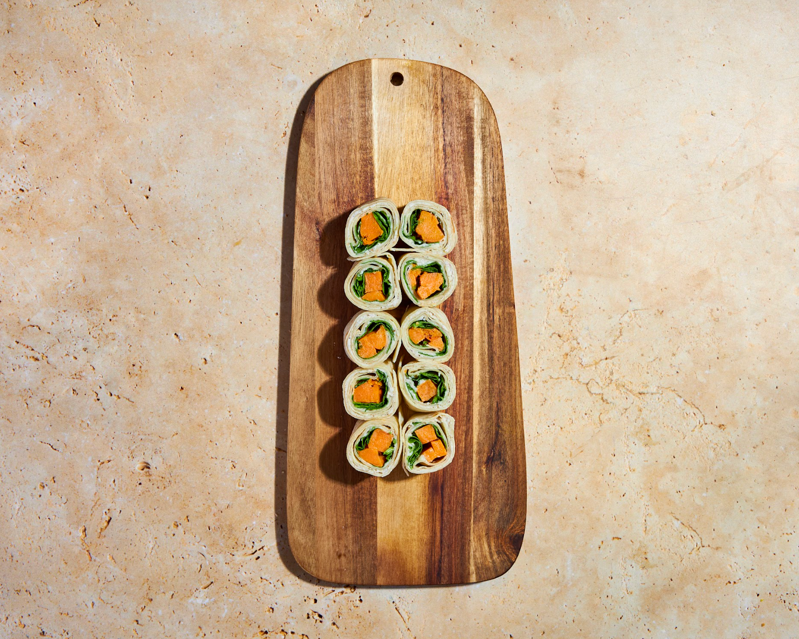 Patate douce rôti houmous haricot blanc et roquette - 2 pièces